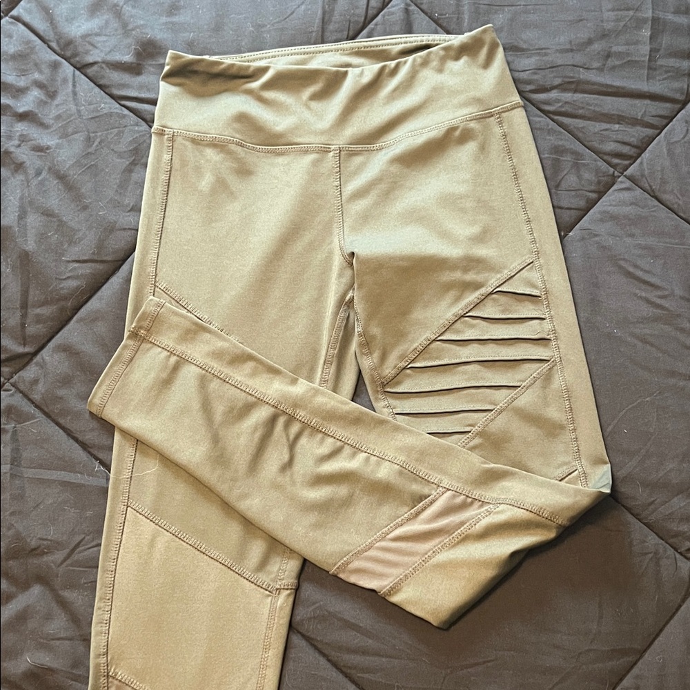 Kyodan Women's Tan Leggings with Stylish Cutouts